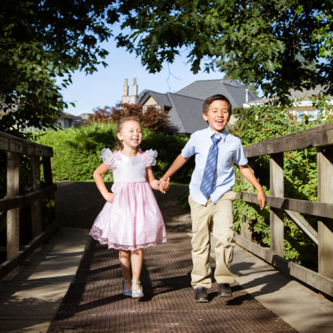 kids on bridge