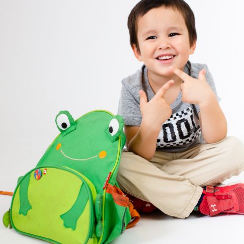 Boy with backpack