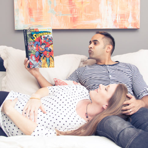maternity shot in bed